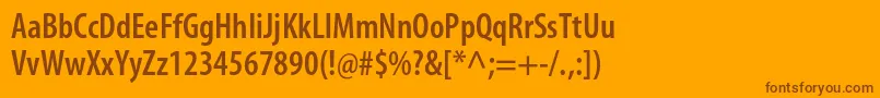 Fonte MyriadproSemiboldcond – fontes marrons em um fundo laranja