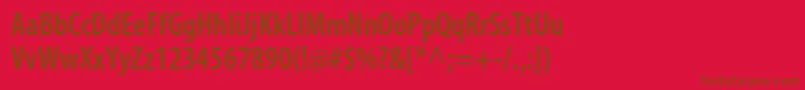 Шрифт MyriadproSemiboldcond – коричневые шрифты на красном фоне