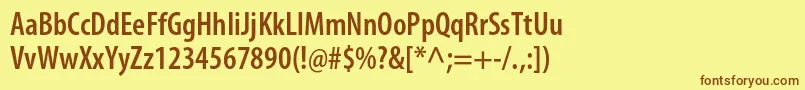 MyriadproSemiboldcond Font – Brown Fonts on Yellow Background