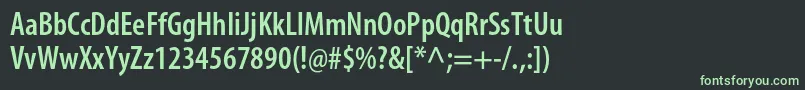 MyriadproSemiboldcond Font – Green Fonts on Black Background