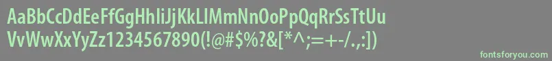MyriadproSemiboldcond Font – Green Fonts on Gray Background