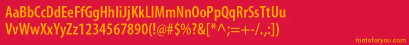 MyriadproSemiboldcond Font – Orange Fonts on Red Background