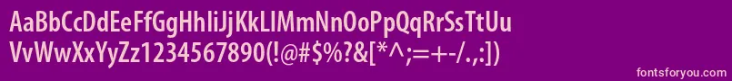 MyriadproSemiboldcond Font – Pink Fonts on Purple Background
