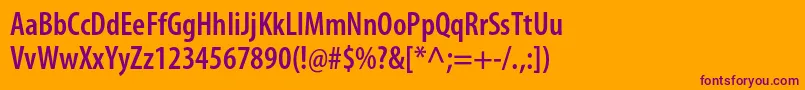 MyriadproSemiboldcond Font – Purple Fonts on Orange Background