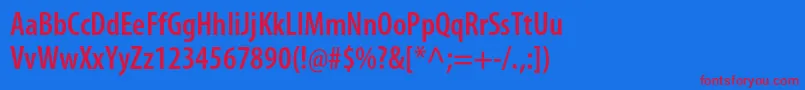 MyriadproSemiboldcond Font – Red Fonts on Blue Background