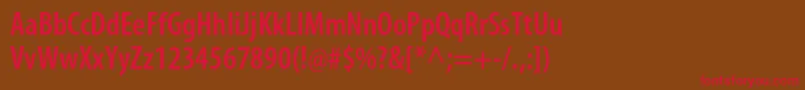 MyriadproSemiboldcond Font – Red Fonts on Brown Background