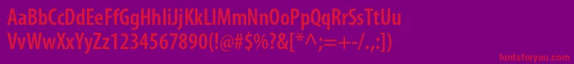 MyriadproSemiboldcond Font – Red Fonts on Purple Background