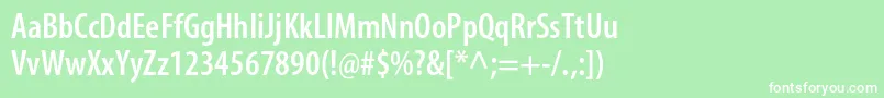 MyriadproSemiboldcond Font – White Fonts on Green Background