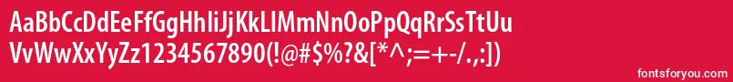 Fonte MyriadproSemiboldcond – fontes brancas em um fundo vermelho