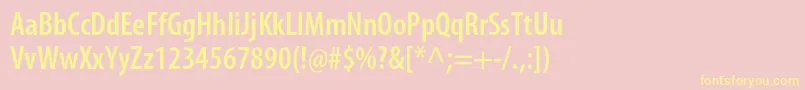 MyriadproSemiboldcond Font – Yellow Fonts on Pink Background