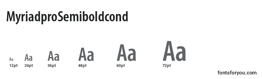 MyriadproSemiboldcond Font Sizes