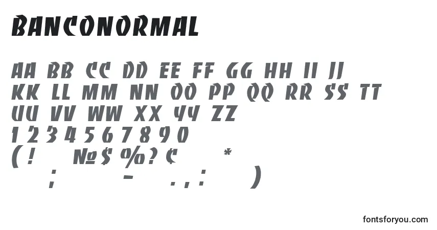 A fonte BancoNormal – alfabeto, números, caracteres especiais
