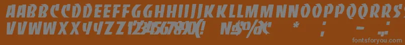 フォントBancoNormal – 茶色の背景に灰色の文字