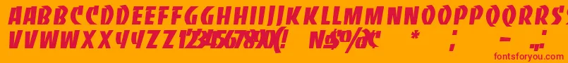 BancoNormal Font – Red Fonts on Orange Background