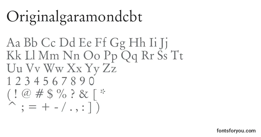 Originalgaramondcbt-fontti – aakkoset, numerot, erikoismerkit