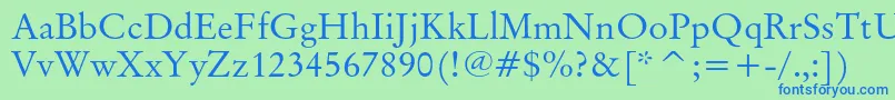 Originalgaramondcbt Font – Blue Fonts on Green Background