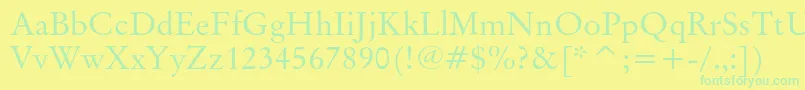 Originalgaramondcbt Font – Green Fonts on Yellow Background