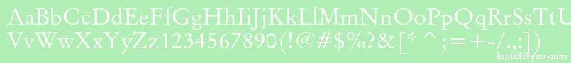 フォントOriginalgaramondcbt – 緑の背景に白い文字