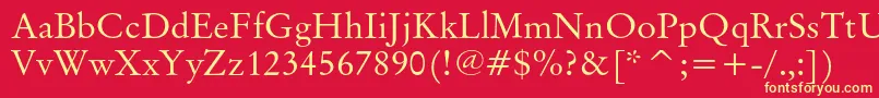 Originalgaramondcbt Font – Yellow Fonts on Red Background