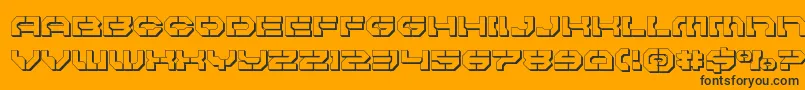 Pulsarclass3D-fontti – mustat fontit oranssilla taustalla
