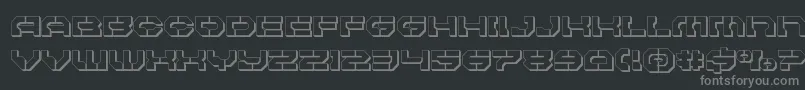 Pulsarclass3D-Schriftart – Graue Schriften auf schwarzem Hintergrund