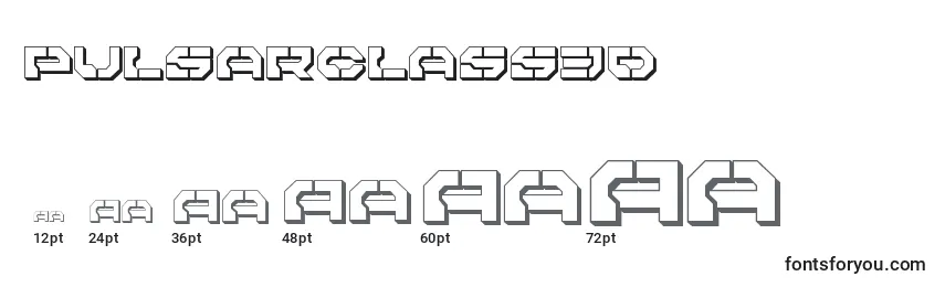 Größen der Schriftart Pulsarclass3D