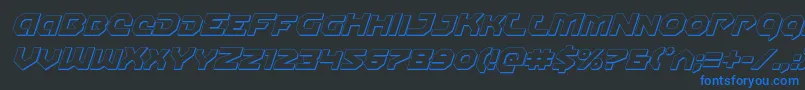 Gunnerstorm3Dital Font – Blue Fonts on Black Background