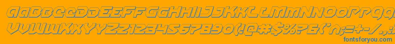 Gunnerstorm3Dital Font – Blue Fonts on Orange Background
