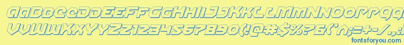 Gunnerstorm3Dital Font – Blue Fonts on Yellow Background