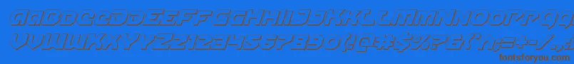 Gunnerstorm3Dital-Schriftart – Braune Schriften auf blauem Hintergrund