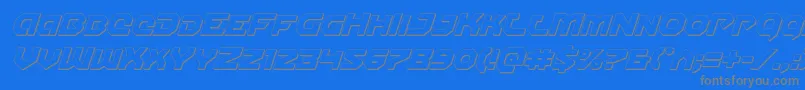 Gunnerstorm3Dital Font – Gray Fonts on Blue Background
