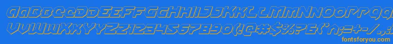 Gunnerstorm3Dital Font – Orange Fonts on Blue Background