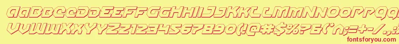 Gunnerstorm3Dital Font – Red Fonts on Yellow Background