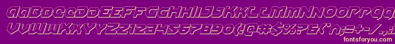 Gunnerstorm3Dital Font – Yellow Fonts on Purple Background