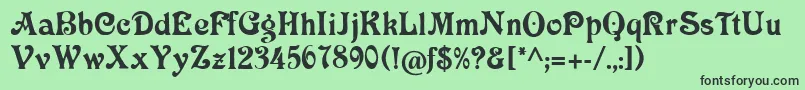 フォントVictoriacat – 緑の背景に黒い文字