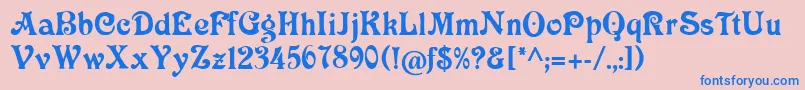 フォントVictoriacat – ピンクの背景に青い文字