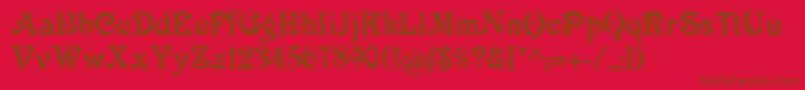 Victoriacat-Schriftart – Braune Schriften auf rotem Hintergrund
