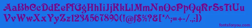Victoriacat Font – Purple Fonts on Blue Background