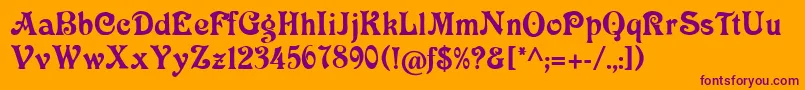Victoriacat-Schriftart – Violette Schriften auf orangefarbenem Hintergrund