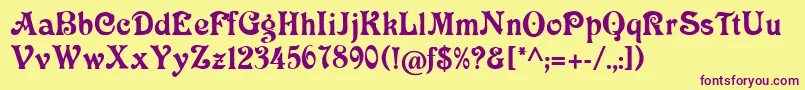 Victoriacat Font – Purple Fonts on Yellow Background