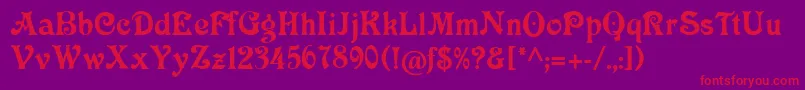 Victoriacat Font – Red Fonts on Purple Background