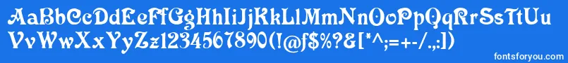 Victoriacat-Schriftart – Weiße Schriften auf blauem Hintergrund