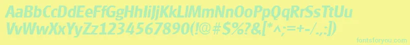 GouditaSansSfBoldItalic Font – Green Fonts on Yellow Background