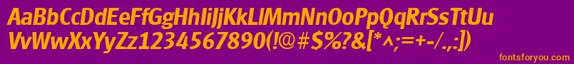 GouditaSansSfBoldItalic Font – Orange Fonts on Purple Background