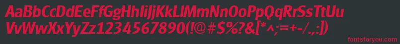 GouditaSansSfBoldItalic Font – Red Fonts on Black Background