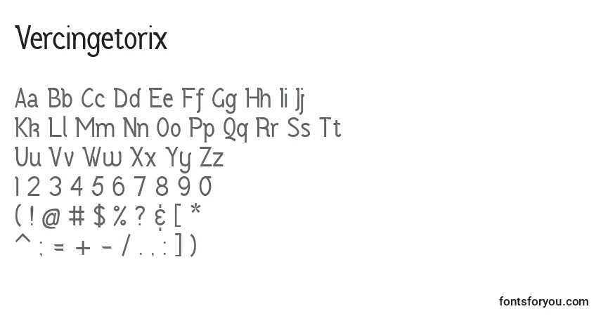 Czcionka Vercingetorix – alfabet, cyfry, specjalne znaki