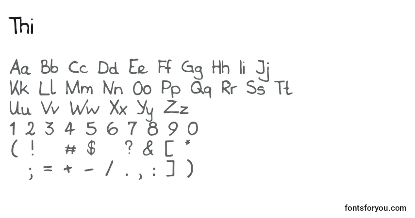 A fonte Thi – alfabeto, números, caracteres especiais
