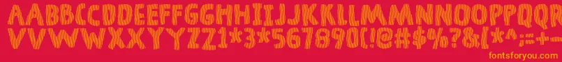 フォントDingelingDemo – 赤い背景にオレンジの文字