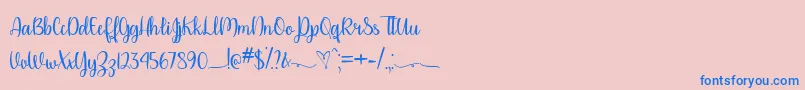 フォントPleaseDontTakeMyManTtf – ピンクの背景に青い文字
