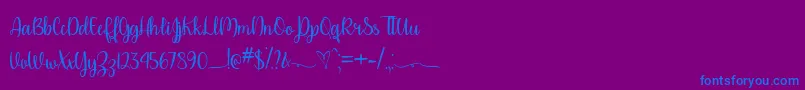 フォントPleaseDontTakeMyManTtf – 紫色の背景に青い文字